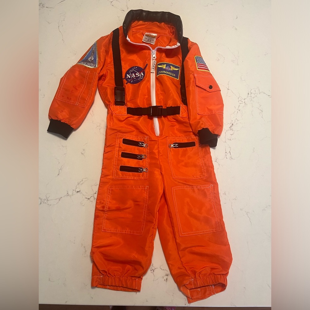 Kids Orange Astronaut Costume